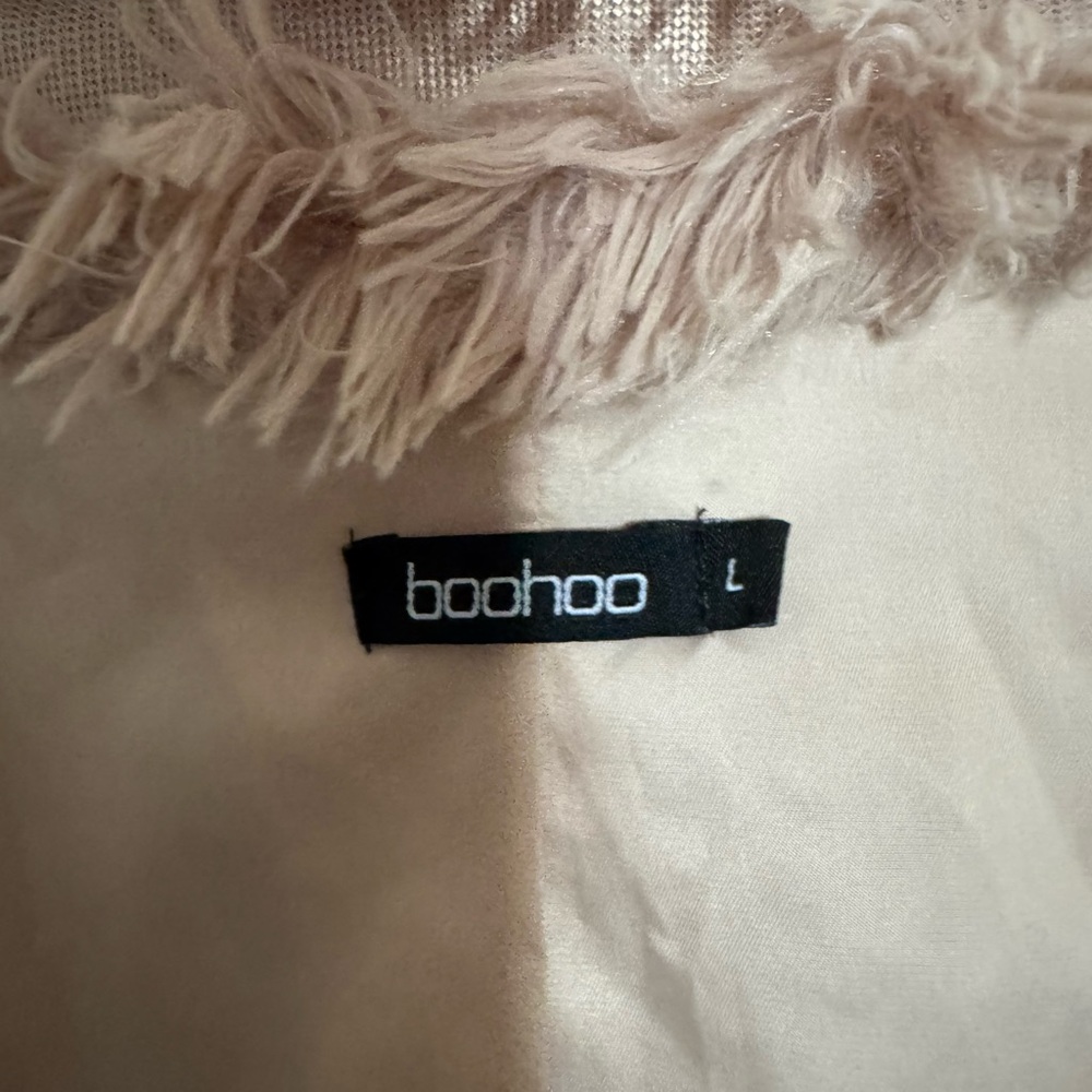 Boohoo Soft Blush Shaggy Faux Fur Coat Jacket - Picture 4 of 6